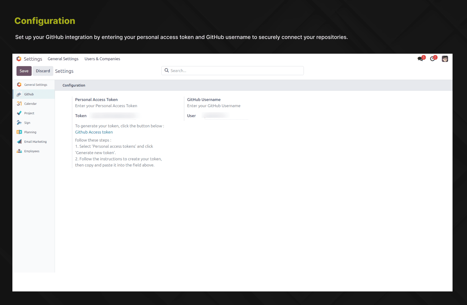 GitHub Integration - Repository List