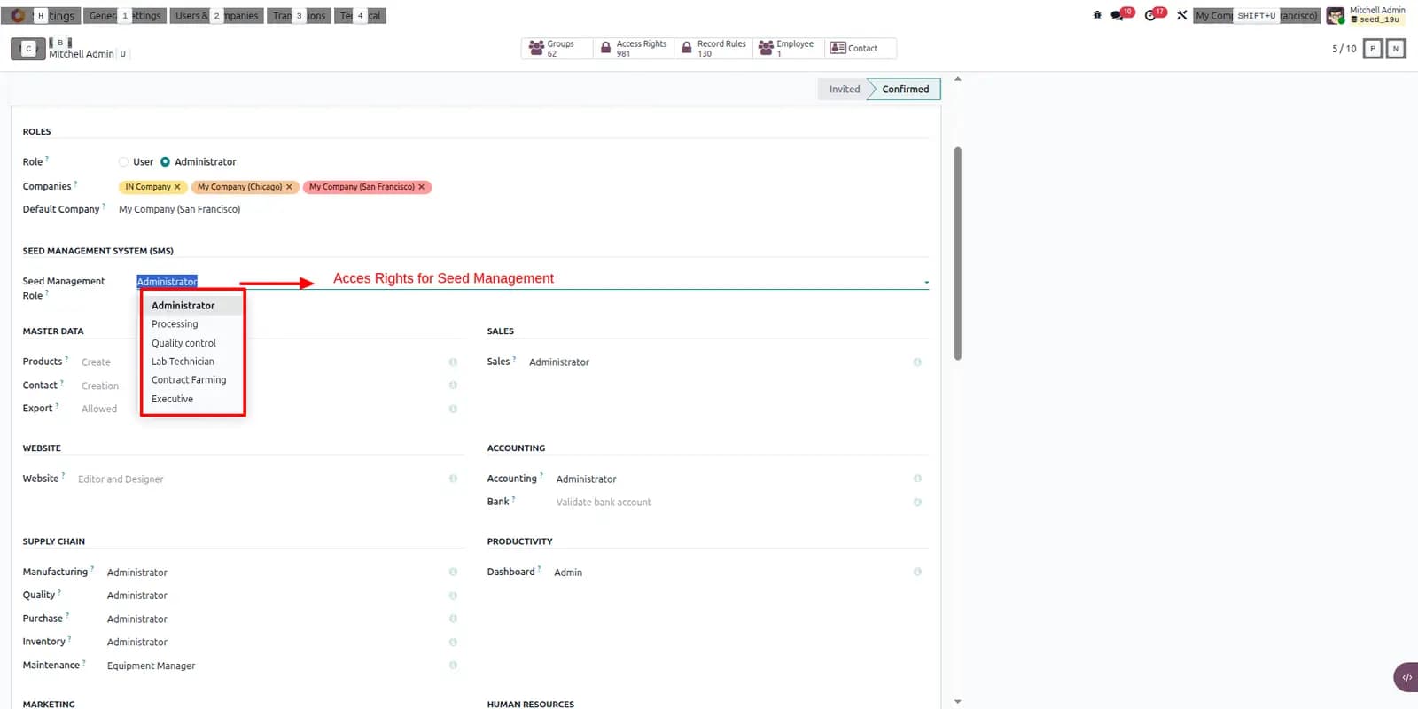 Seed management screenshot 1