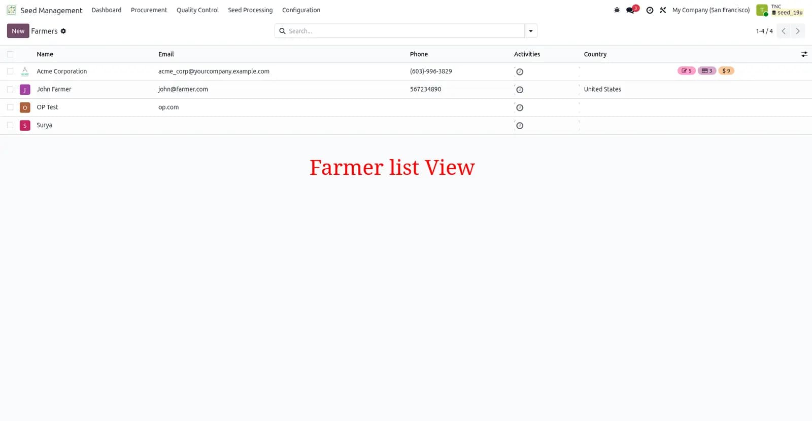 Seed management screenshot 5