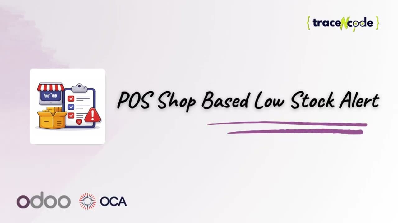 POS Stock Alert — Low Stock in Point of Sale Odoo app demo video thumbnail