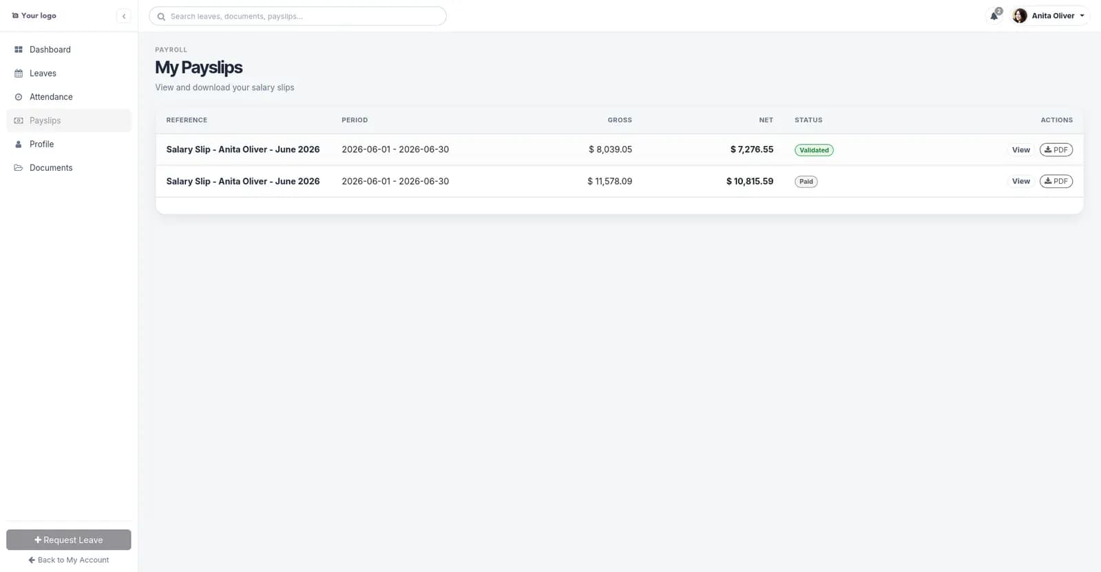 Employee Self-Service HR Portal screenshot 10