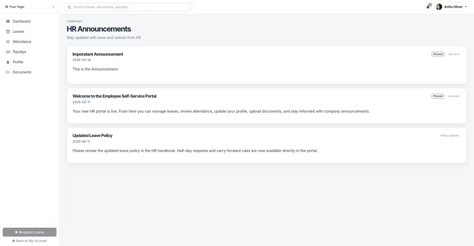 Employee Self-Service HR Portal screenshot 5
