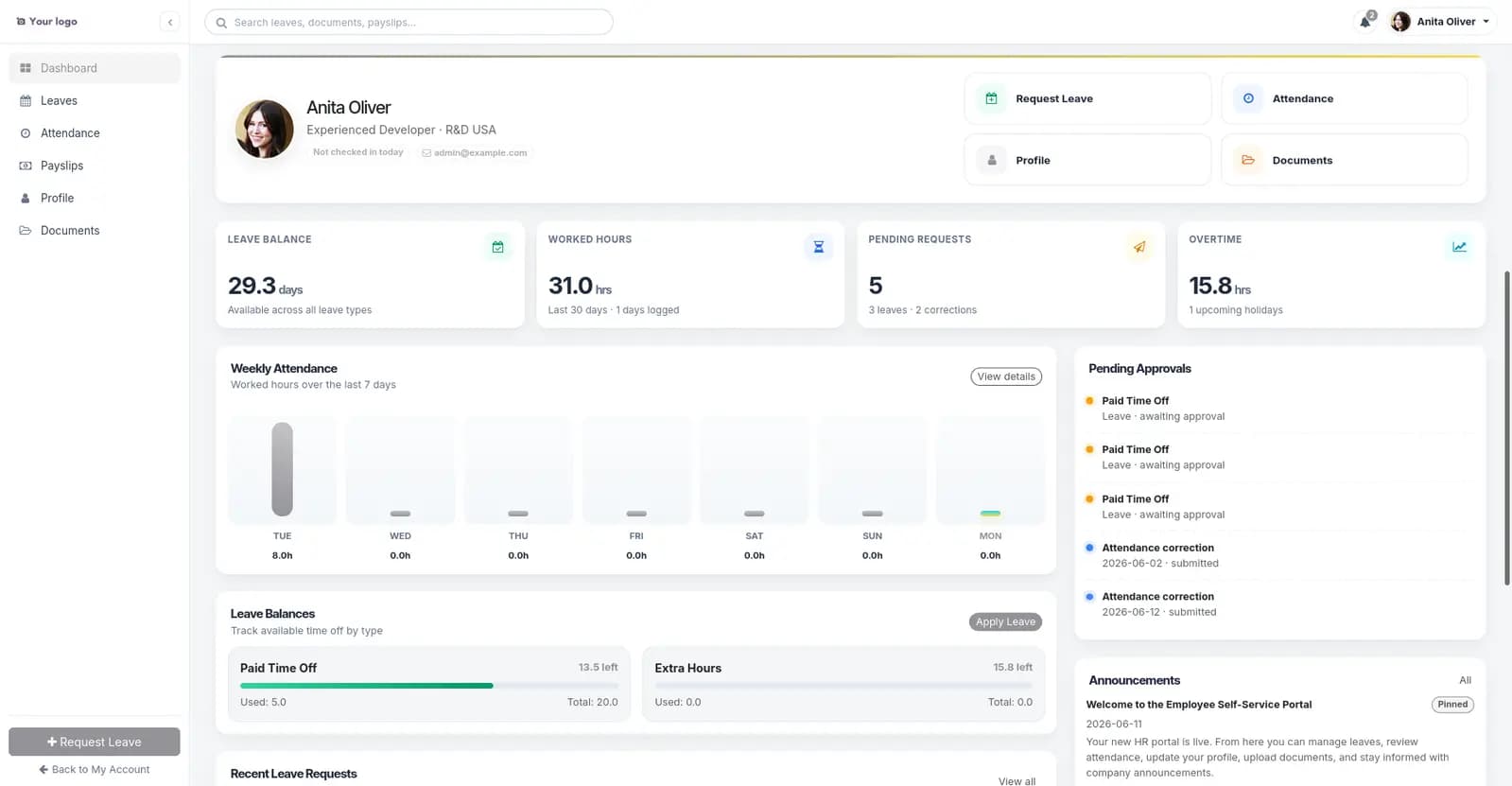 Employee Self-Service HR Portal screenshot 7